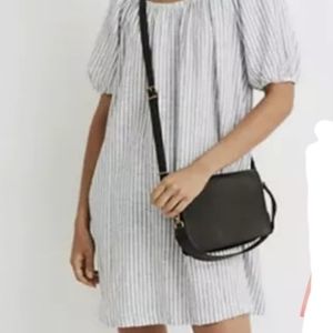 Madewell puff sleeve trapeze mini dress